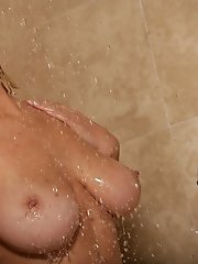 slips into a warm shower